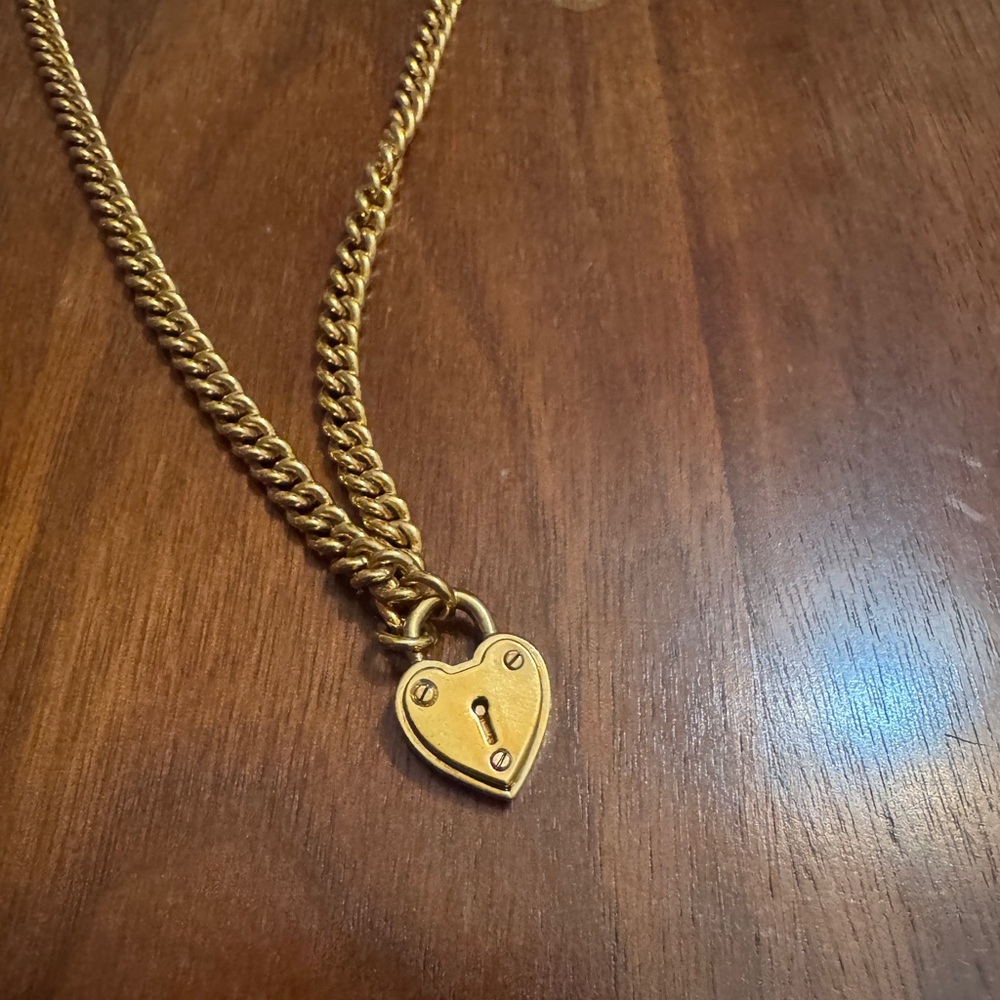 JUICY COUTURE Gold Heart Lock Pendant Necklace